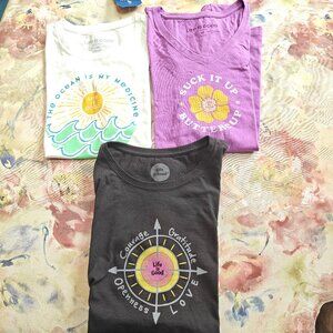 Bundle of 3 Life is Good Women's Tee Shirts, Size Medium, New
